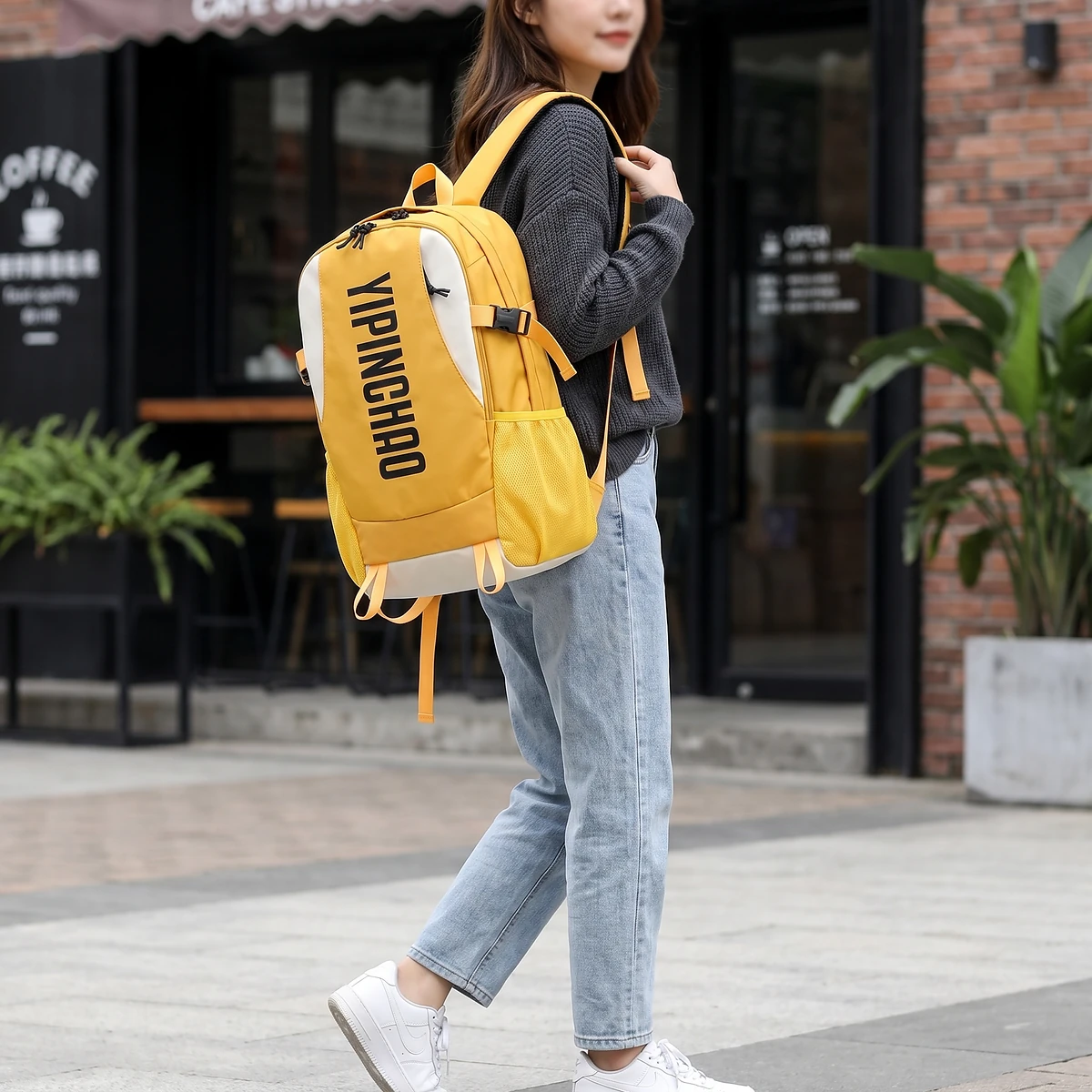 Sac à Dos Multifonction Grande Capacité Imperméable et Durable YIPINCHAO Jaune - حقيبة ظهر متعددة الاستخدامات مقاومة للماء ومتينة 3