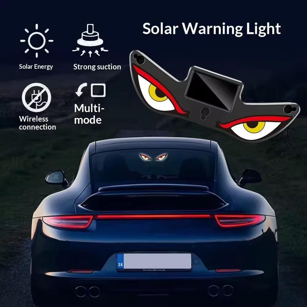 Lampe Signale de Fenêtre Voiture Motif Devil Eye Énergie Solaire et Type-C - مصباح نافذة السيارة ليلي يعمل بالطاقة الشمسية 6