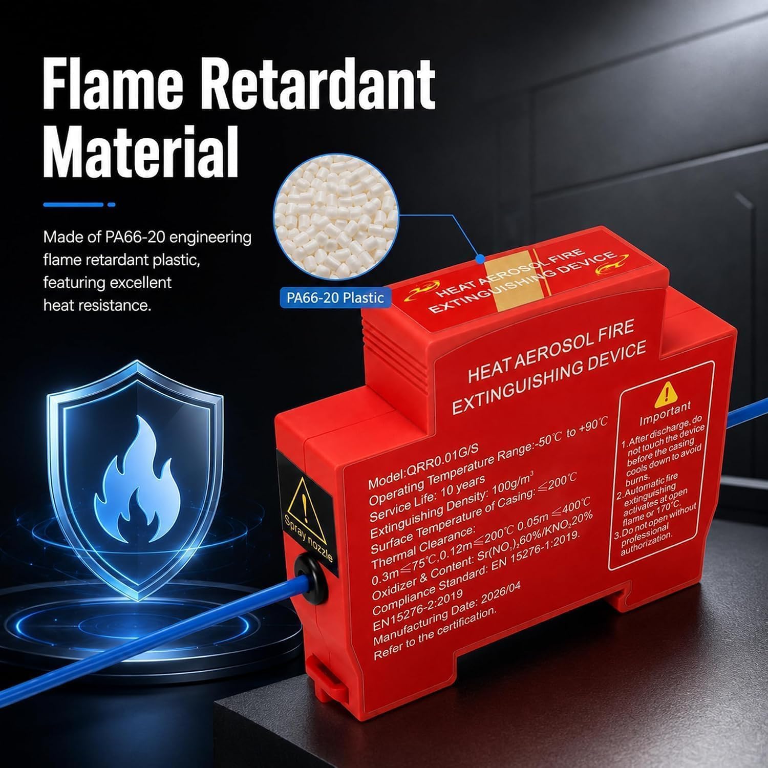 Extincteur Aérosol Automatique pour Armoires Électriques Activation Thermique 10G - جهاز إطفاء الحريق الهوائي الأوتوماتيكي للخزانات الكهربائية - 10