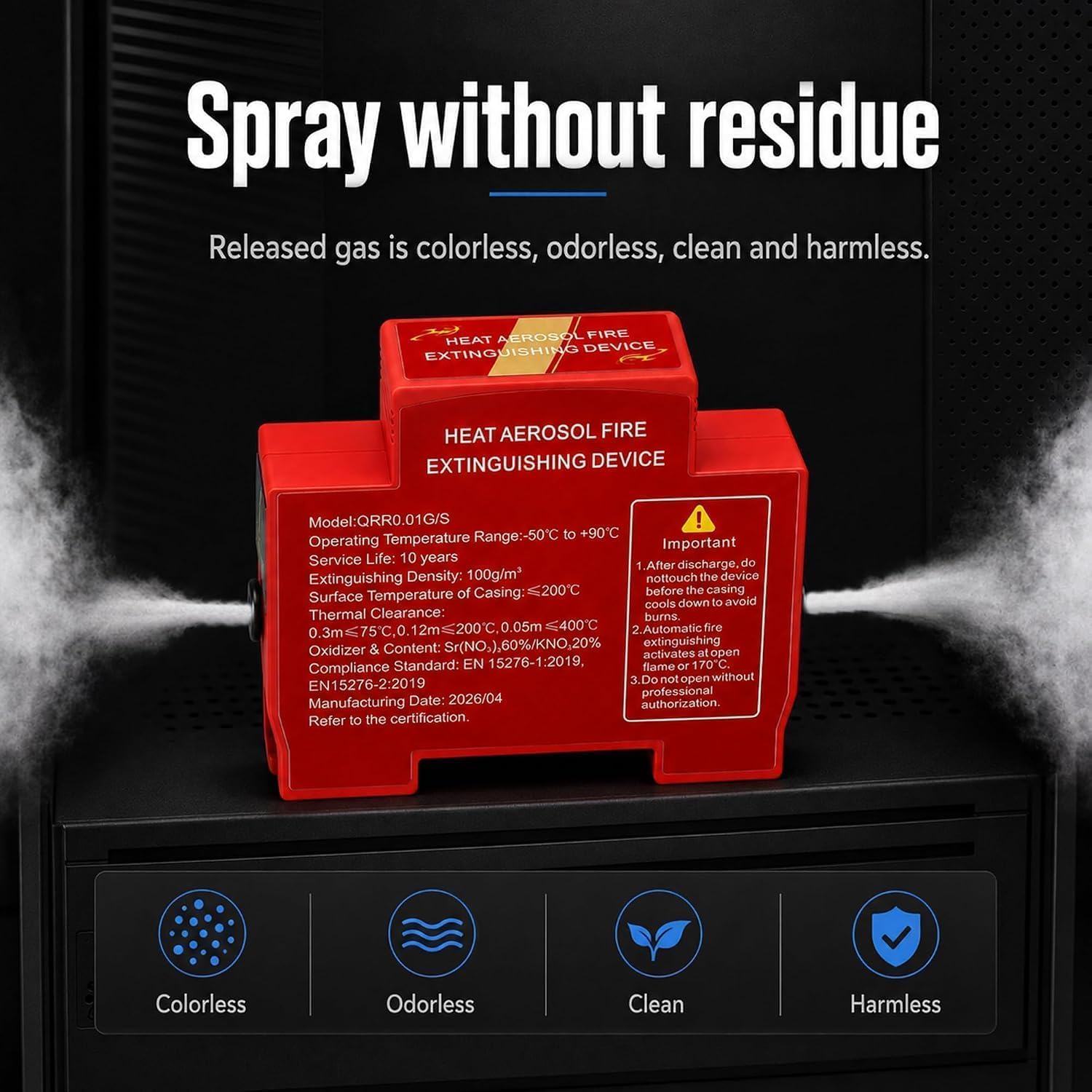Extincteur Aérosol Automatique pour Armoires Électriques Activation Thermique 10G - جهاز إطفاء الحريق الهوائي الأوتوماتيكي للخزانات الكهربائية - 12