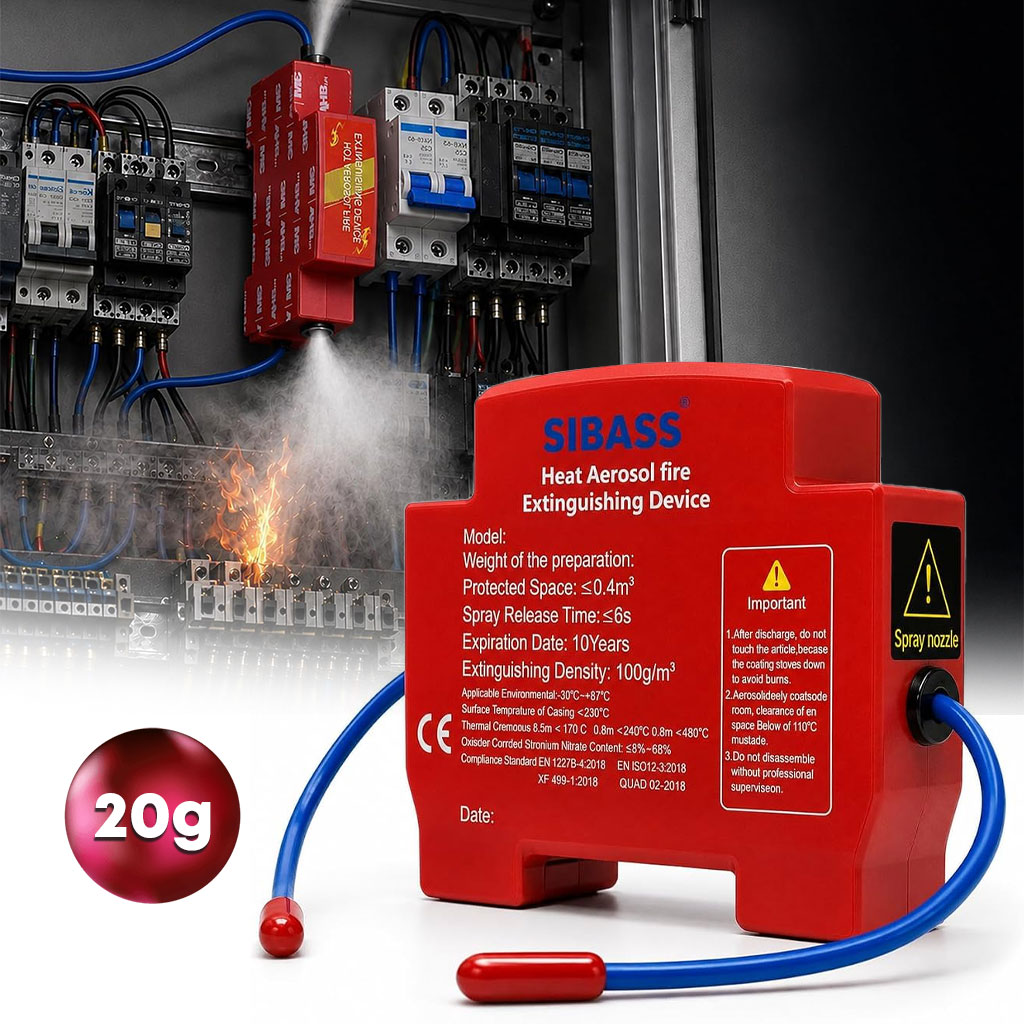 Extincteur Aérosol Automatique pour Armoires Électriques Activation Thermique 20G - جهاز إطفاء الحريق الهوائي الأوتوماتيكي للخزانات الكهربائية 2