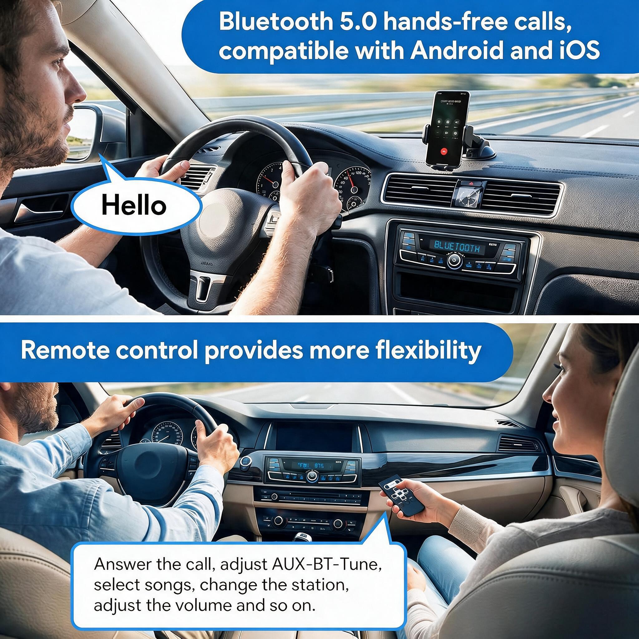 Autoradio Bluetooth 1-DIN avec Égaliseur DSP et Éclairage 7 Couleurs SP0707 - راديو سيارة بلوتوث مع ميزان صوت وإضاءة 7 ألوان 5