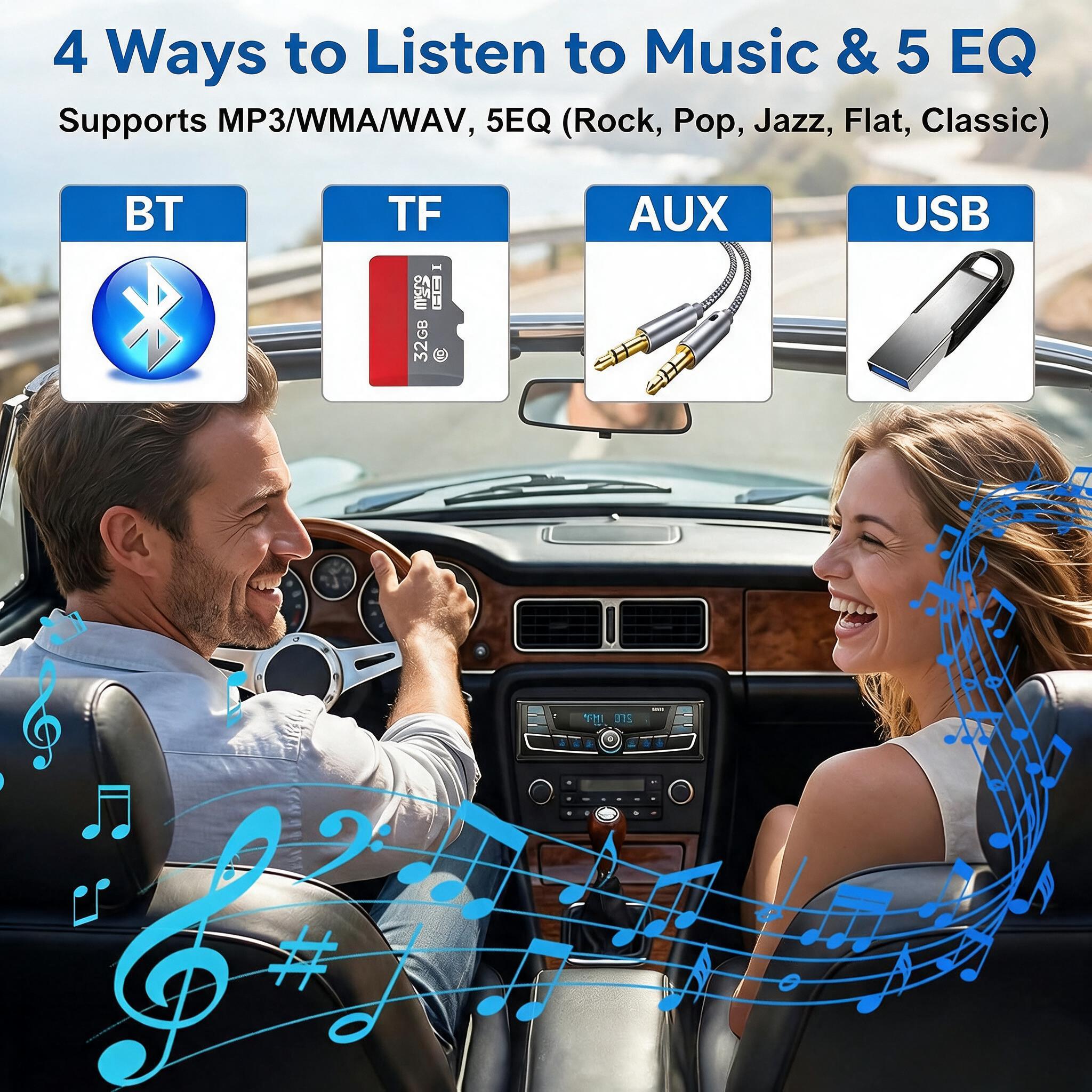 Autoradio Bluetooth 1-DIN avec Égaliseur DSP et Éclairage 7 Couleurs SP0707 - راديو سيارة بلوتوث مع ميزان صوت وإضاءة 7 ألوان 6