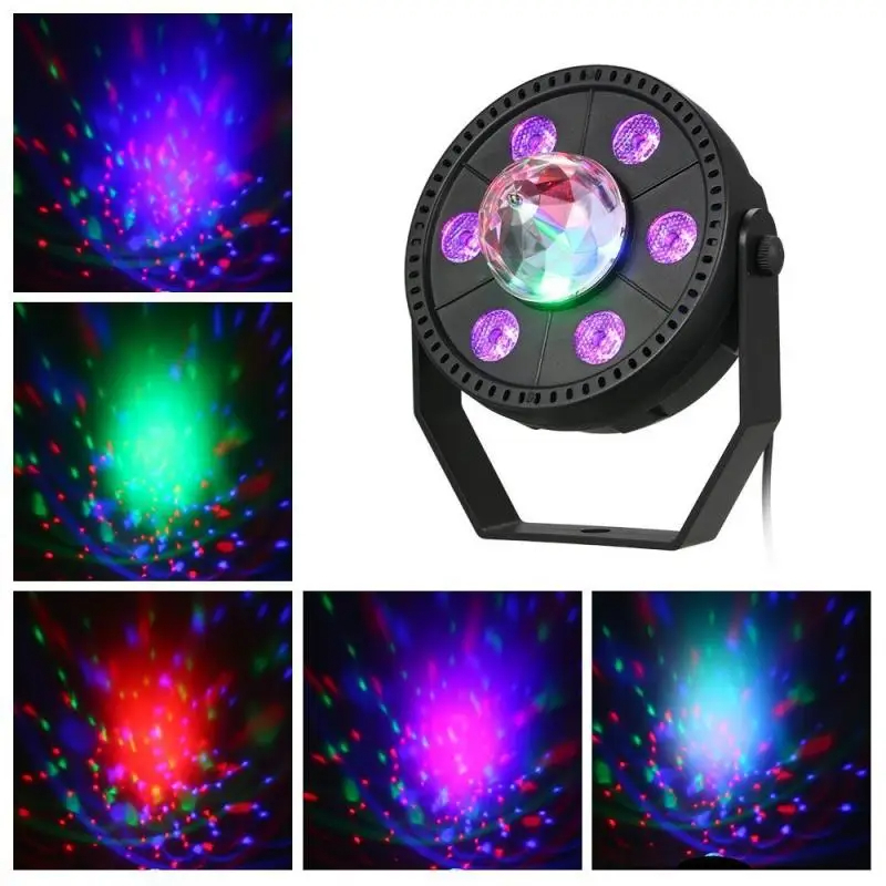 Projecteur jeux de lumiere RGB Laser rotatif 6en1 effets Stroboscope - 7