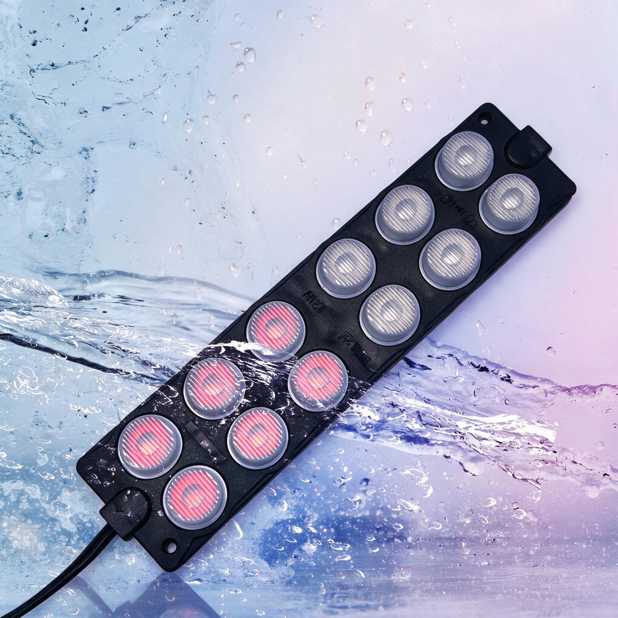 Feux stroboscopiques 12LED 12-24V 2 Couleur pour Véhicules et Camions 1Pcs - شريط إضاءة تحذيري مدمج للسيارات والشاحنات 4