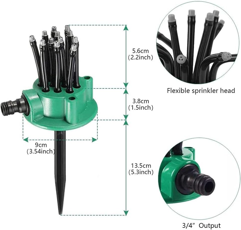 Arroseur de Jardin Rotatif 360 dégrée Multidirectionnel 12 Tuyaux Flexibles - رشاش مياه حدائق متعدد الاتجاهات 360 درجة بـ 12 خرطوم مرن - 2