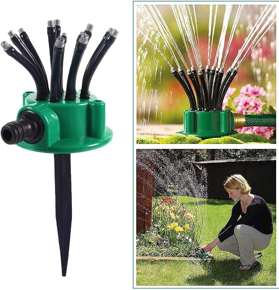 Arroseur de Jardin Rotatif 360 dégrée Multidirectionnel 12 Tuyaux Flexibles - رشاش مياه حدائق متعدد الاتجاهات 360 درجة بـ 12 خرطوم مرن - 5