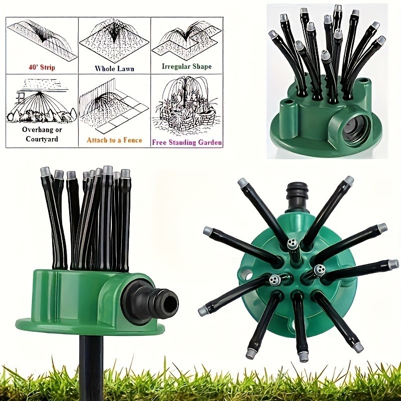 Arroseur de Jardin Rotatif 360 dégrée Multidirectionnel 12 Tuyaux Flexibles - رشاش مياه حدائق متعدد الاتجاهات 360 درجة بـ 12 خرطوم مرن 11