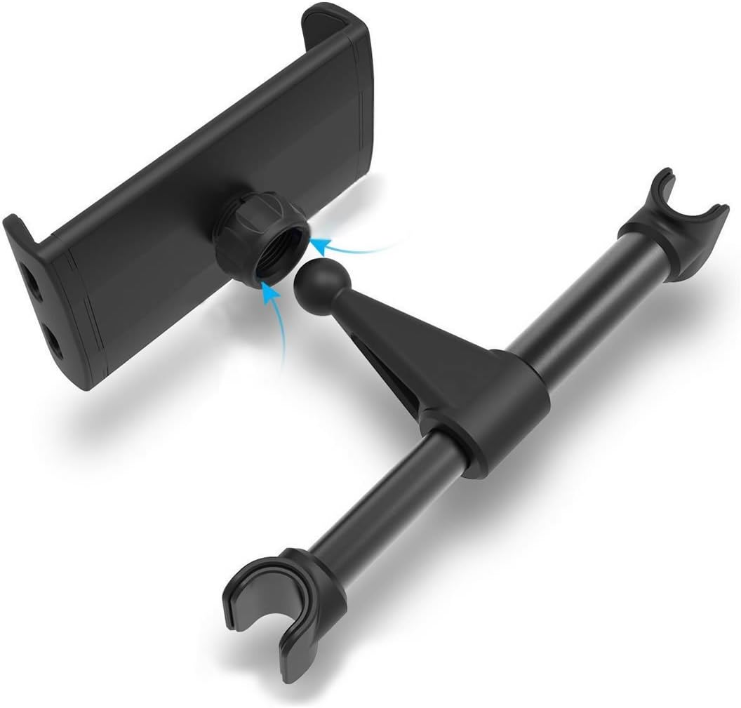 Support de Voiture pour Appui-Tête Tablettes et Smartphones avec Accès Chargeur - حامل هاتف وتابلت لمقعد السيارة الخلفي قابل للدوران 360 درجة 5