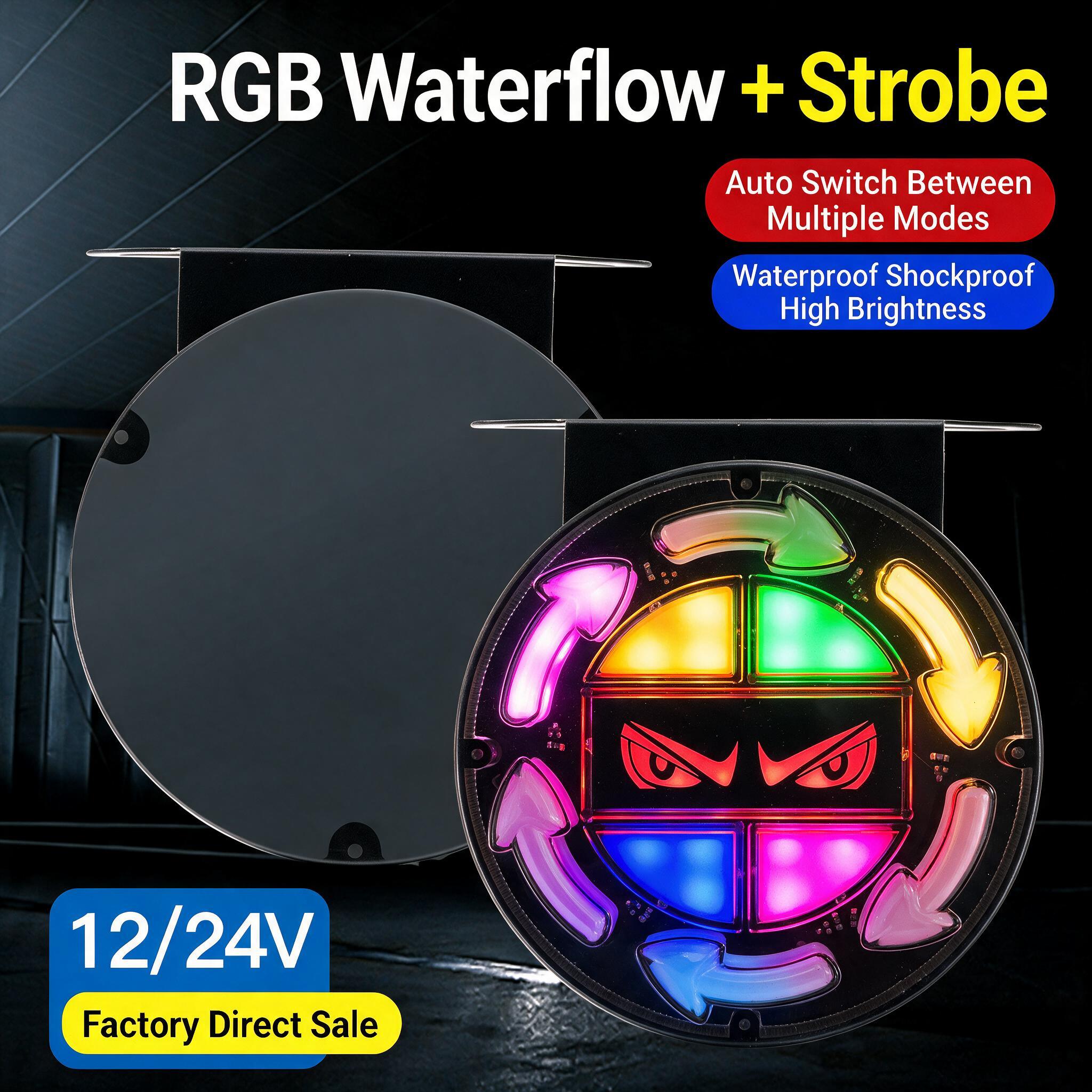 Feux Arrière LED RGB Séquentiels pour Camion 12V/24V 2 pcs Devile Eye - مصابيح خلفية تحذيرية للشاحنات ملونة (قطعتين) 3