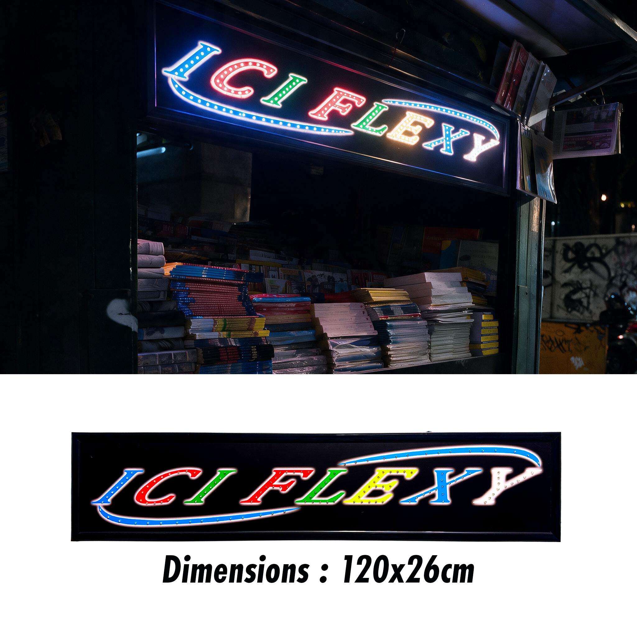 Plaque de Signalisation LED Multicolore Flexy Large V2- لوحة إشهارية ضوئية 1