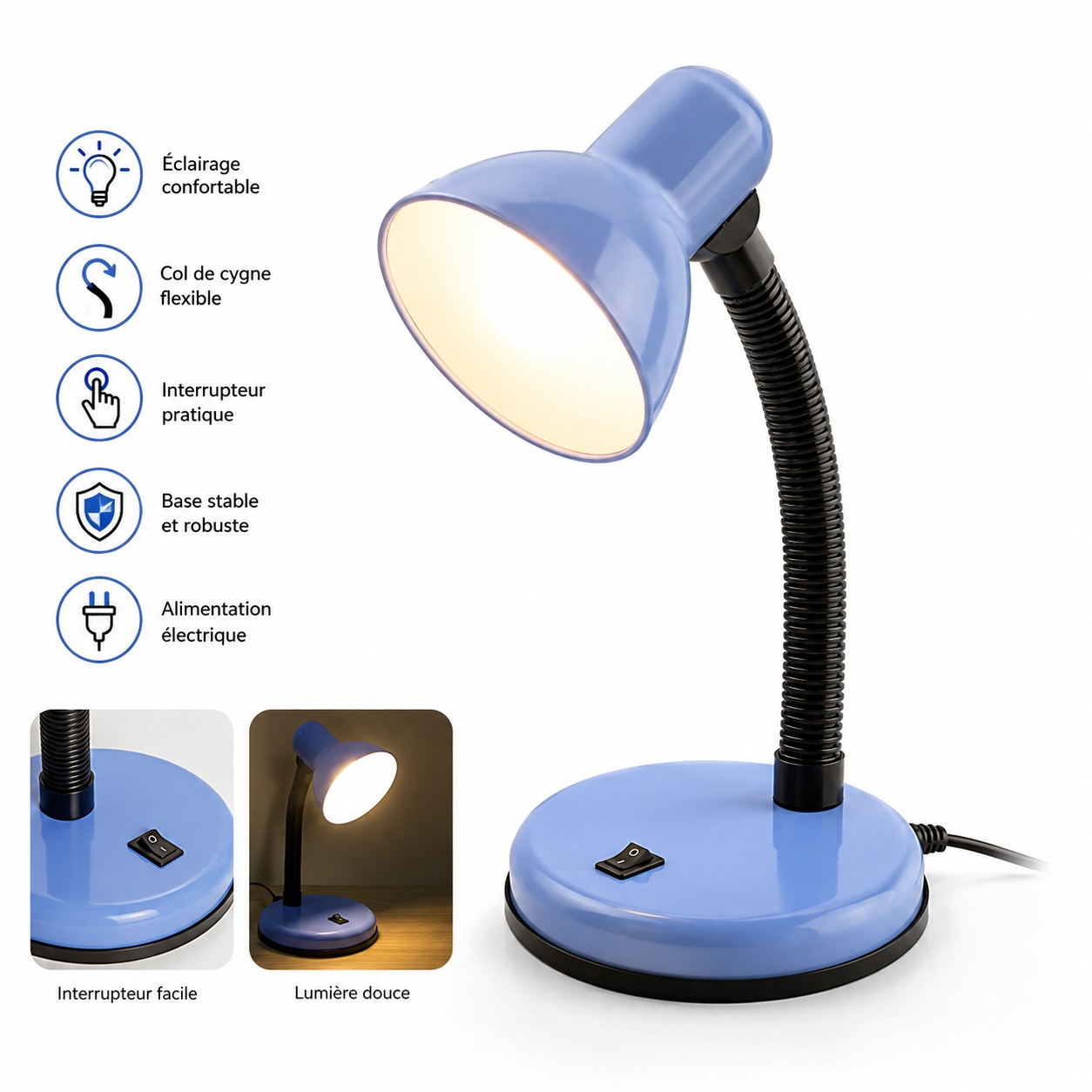 Lampe de bureau vintage universel Flexible d'ampoule 1