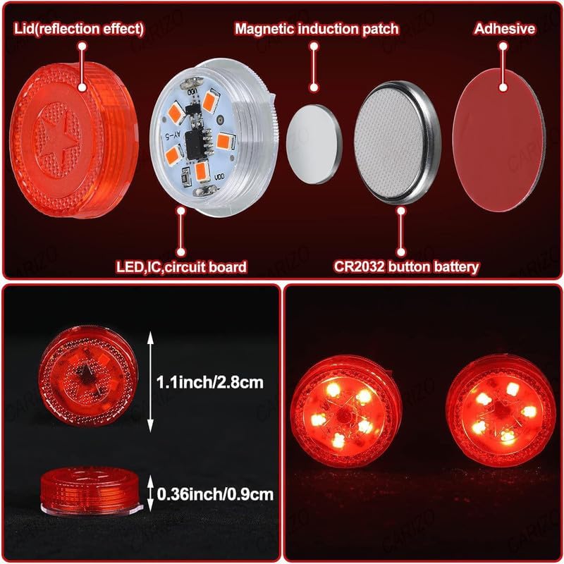 Feux d'Avertissement LED Sans Fil pour Portes de Voiture Capteur Magnétique 4Pcs - مصابيح تحذيرية لاسلكية لأبواب السيارة مضادة للتصادم - 3