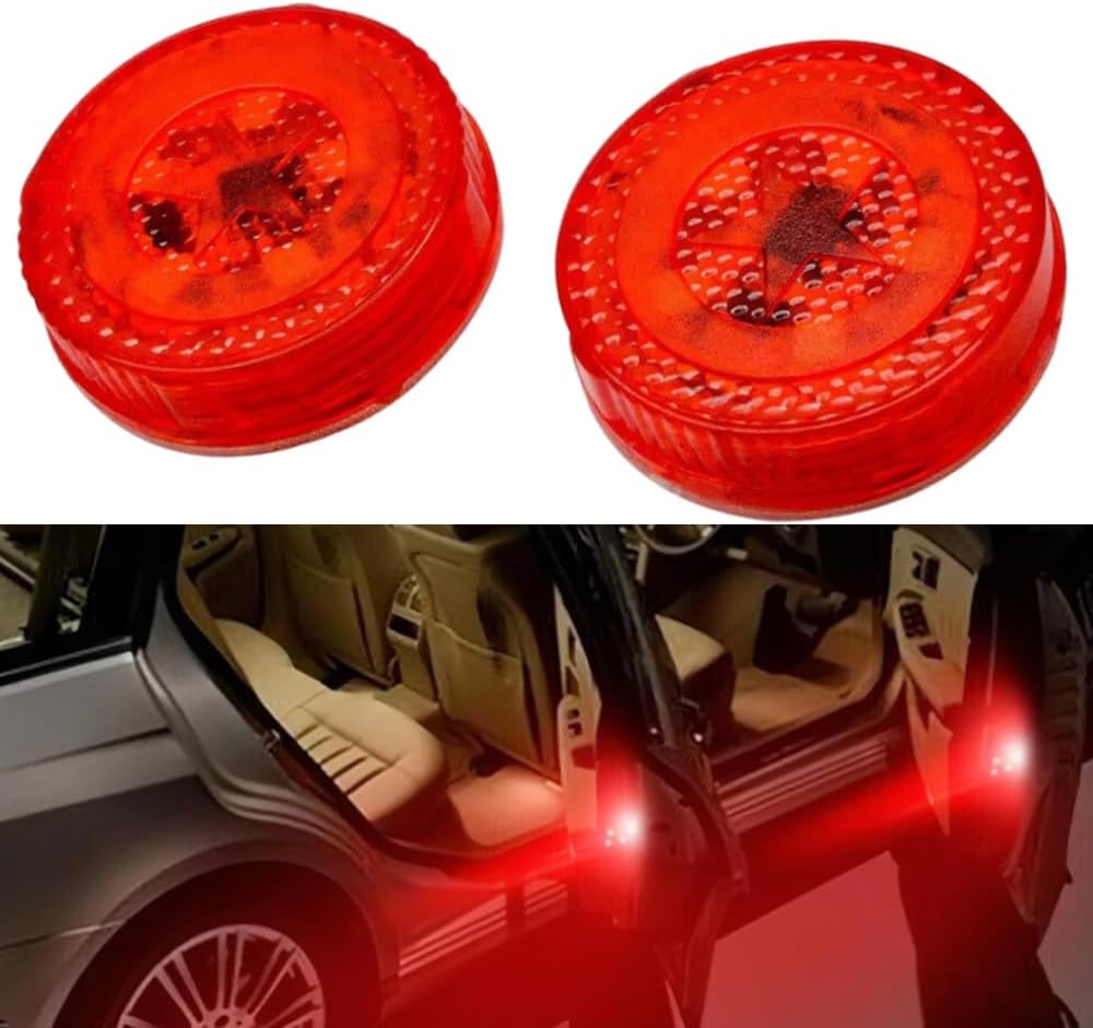 Feux d'Avertissement LED Sans Fil pour Portes de Voiture Capteur Magnétique 4Pcs - مصابيح تحذيرية لاسلكية لأبواب السيارة مضادة للتصادم 6