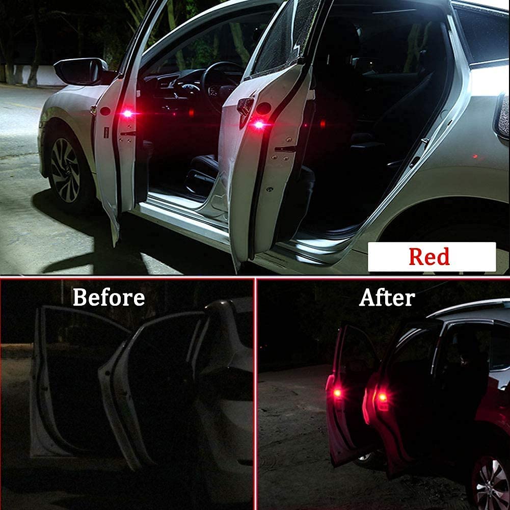 Feux d'Avertissement LED Sans Fil pour Portes de Voiture Capteur Magnétique 4Pcs - مصابيح تحذيرية لاسلكية لأبواب السيارة مضادة للتصادم 7
