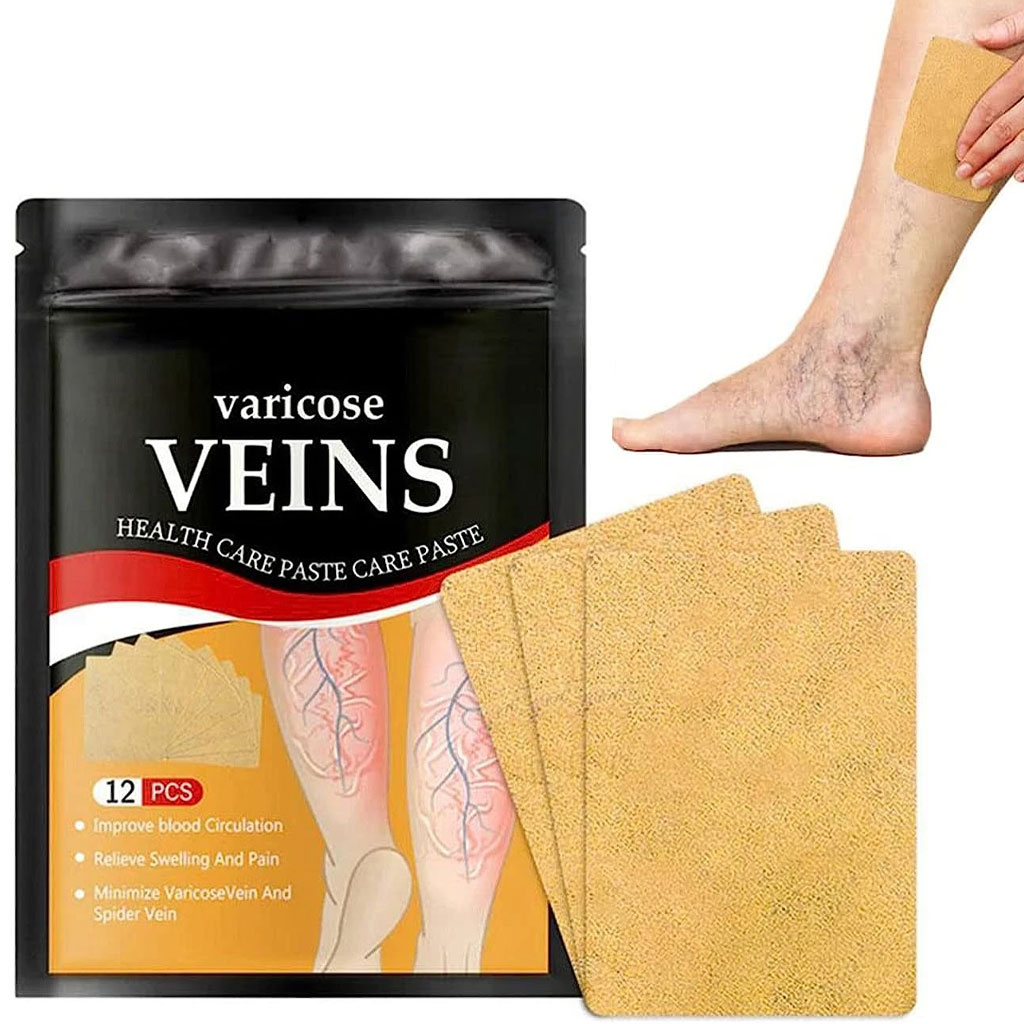 Patchs Herbales Anti-Varices Soulagement Douleur, Amélioration Circulation 12Pcs - لاصقات الأعشاب الطبيعية لعلاج الدوالي والدورة الدموية 1