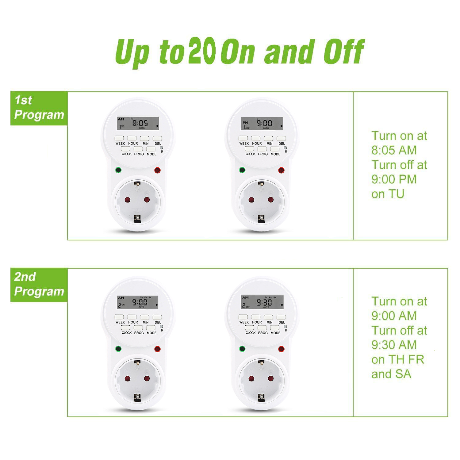 Prise Programmable Digitale pour Minuterie Électronique Écran LCD 16A 3680W - مقبس مؤقت رقمي ذكي للتحكم التلقائي بالأجهزة 6