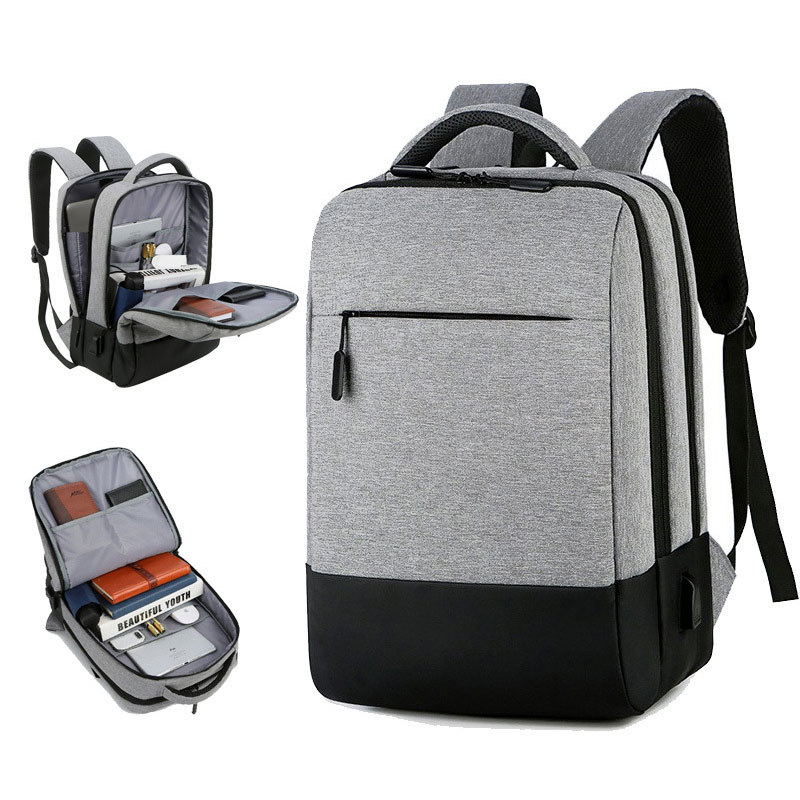 Sac à Dos Ordinateur Portable Multifonctionnel avec Port de Charge USB Grand Volume SACHM07GR - حقيبة ظهر متعددة الاستخدامات للكمبيوتر المحمول والعمل مع منفذ شحن 1