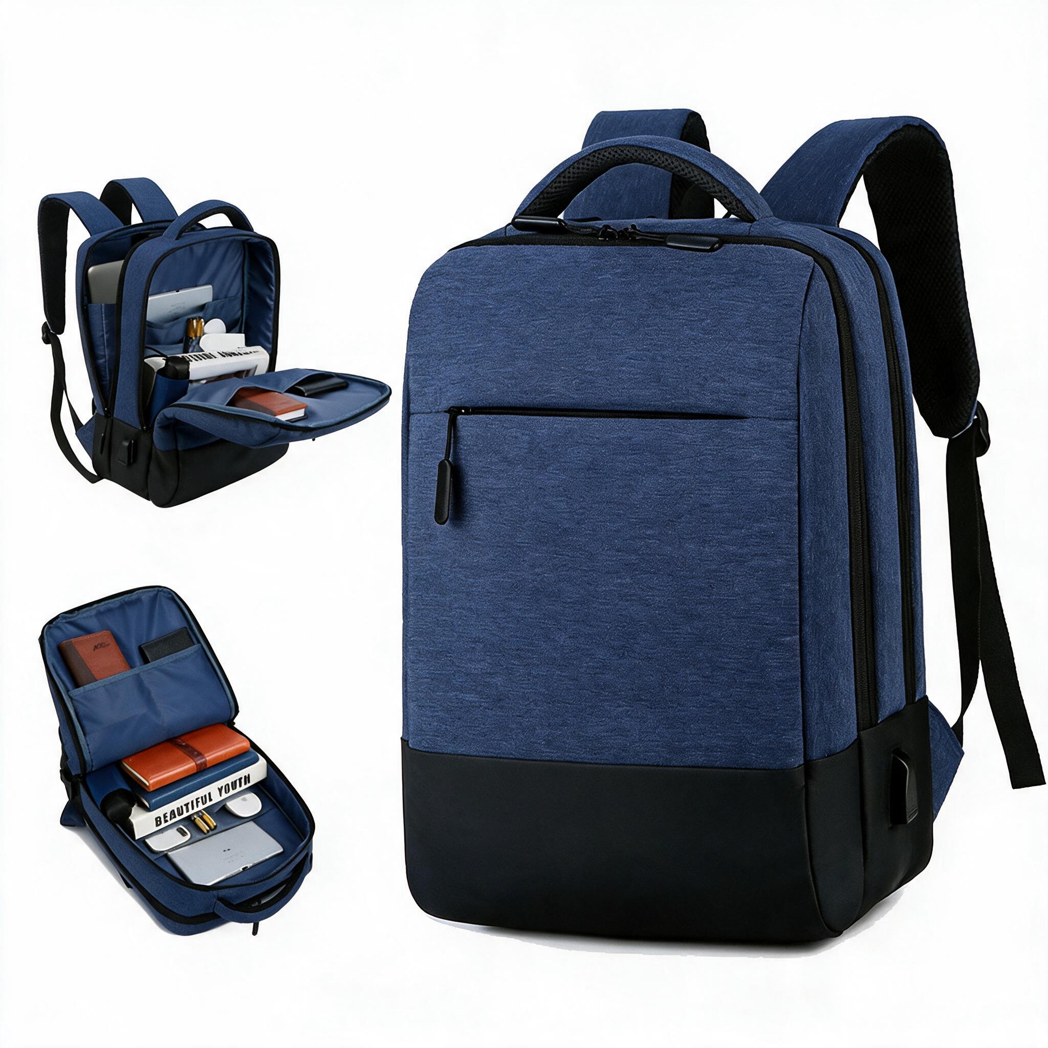 Sac à Dos Ordinateur Portable Multifonctionnel avec Port de Charge USB Grand Volume SACHM07BL - حقيبة ظهر متعددة الاستخدامات للكمبيوتر المحمول والعمل مع منفذ شحن