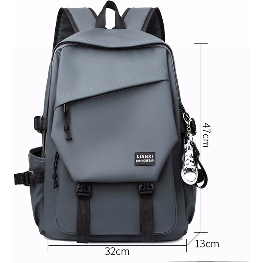 Sac à dos Tendance Pour Hommes en tissu Imperméable léger et respirant grande capacité SACHM08GR - حقيبة ظهر لحفظ الكمبيوتر المحمول والأعمال بتصميم عصري ومريح 5