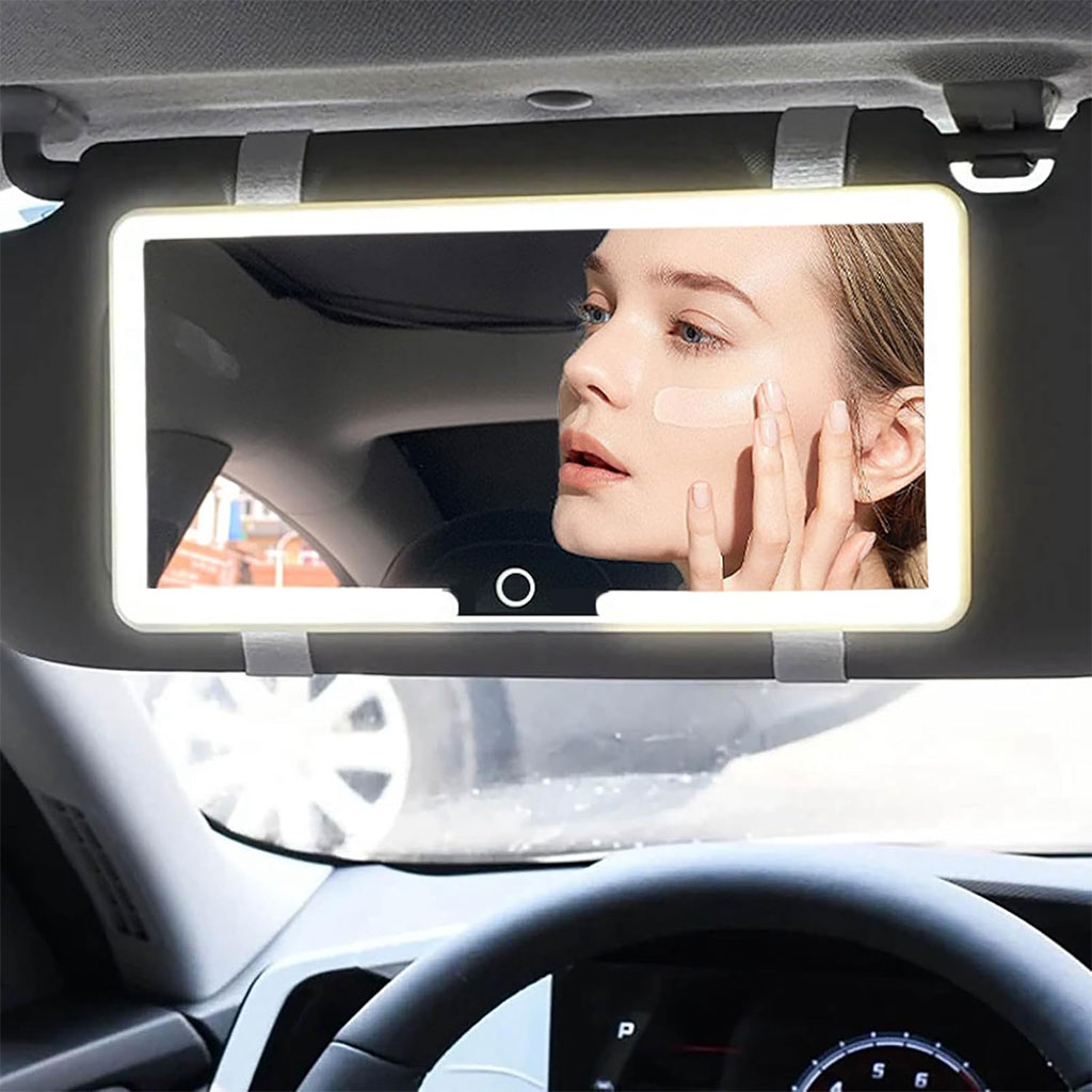 Miroir de courtoisie rechargeable avec 3 modes d'éclairage et écran tactile - مرآة سيارة - 3