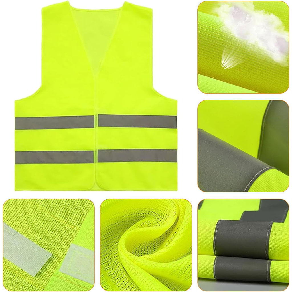 Kit de Sécurité Routière pour Voiture Gilet Fluo Réfléchissant et Triangle de Signalisation d'Urgence - باك الطوارئ للسيارات سترة عاكسة مع مثلث تحذير - 2
