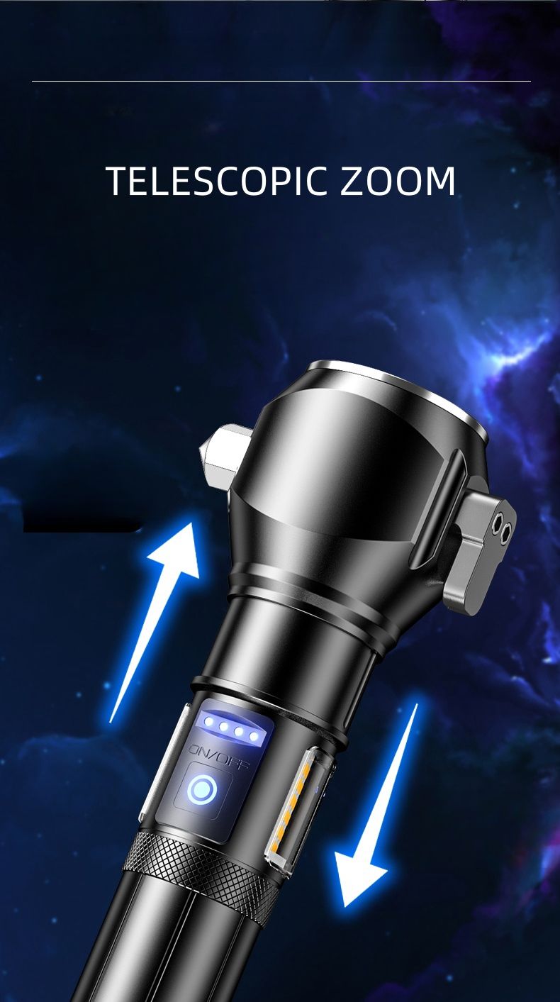 Lampe Torche Tactique LED 1200 Lumens Portée 450m avec Éclairage Latéral - مصباح يدوي تكتيكي عالي الإضاءة متعدد الاستخدامات - 2