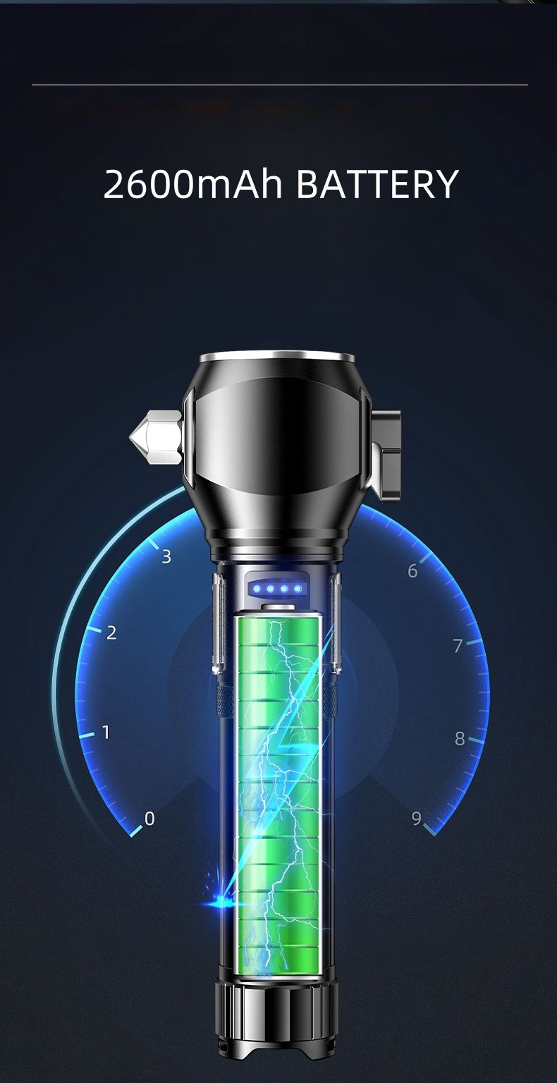Lampe Torche Tactique LED 1200 Lumens Portée 450m avec Éclairage Latéral - مصباح يدوي تكتيكي عالي الإضاءة متعدد الاستخدامات - 8