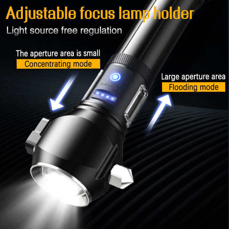 Lampe Torche Tactique LED 1200 Lumens Portée 450m avec Éclairage Latéral - مصباح يدوي تكتيكي عالي الإضاءة متعدد الاستخدامات - 11