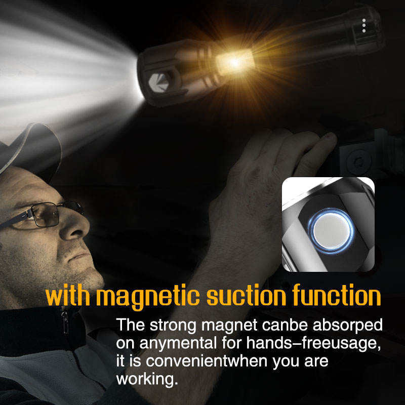 Lampe Torche Tactique LED 1200 Lumens Portée 450m avec Éclairage Latéral - مصباح يدوي تكتيكي عالي الإضاءة متعدد الاستخدامات - 10