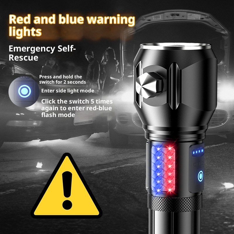 Lampe Torche Tactique LED 1200 Lumens Portée 450m avec Éclairage Latéral - مصباح يدوي تكتيكي عالي الإضاءة متعدد الاستخدامات - 17