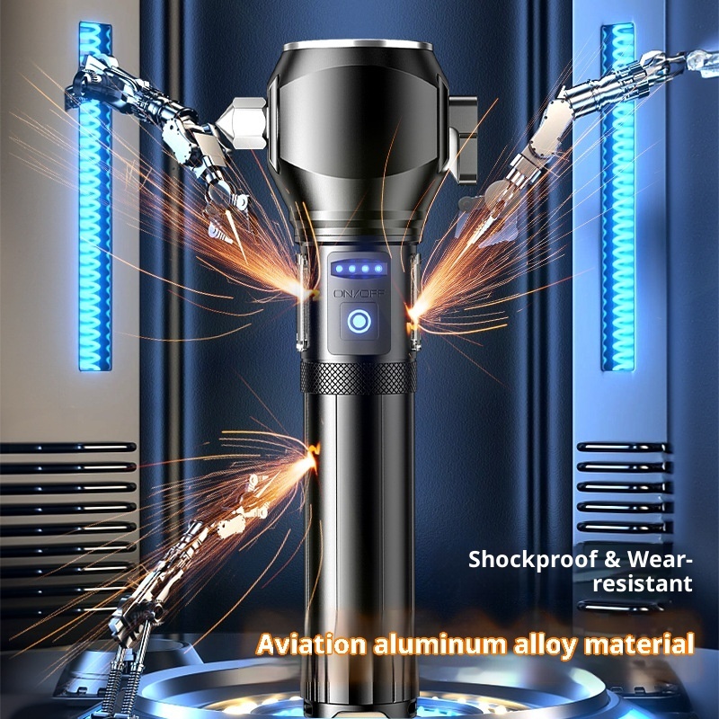 Lampe Torche Tactique LED 1200 Lumens Portée 450m avec Éclairage Latéral - مصباح يدوي تكتيكي عالي الإضاءة متعدد الاستخدامات 6