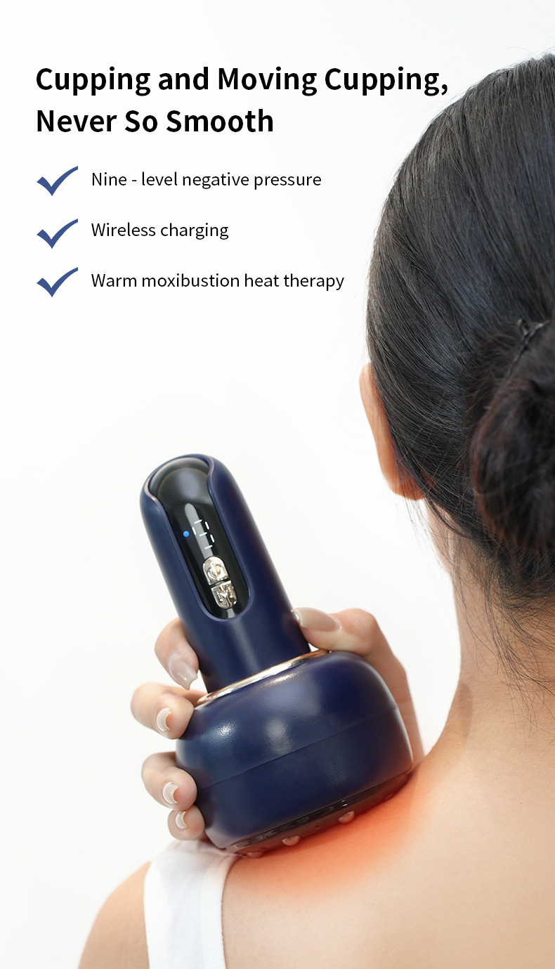 Appareil de Massage Ventouse Électrique et Scraping 3en1 Aspiration Réglable 9 Niveaux - 1 جهاز الحجامة والتدليك الكهربائي الذكي 3 في - 10