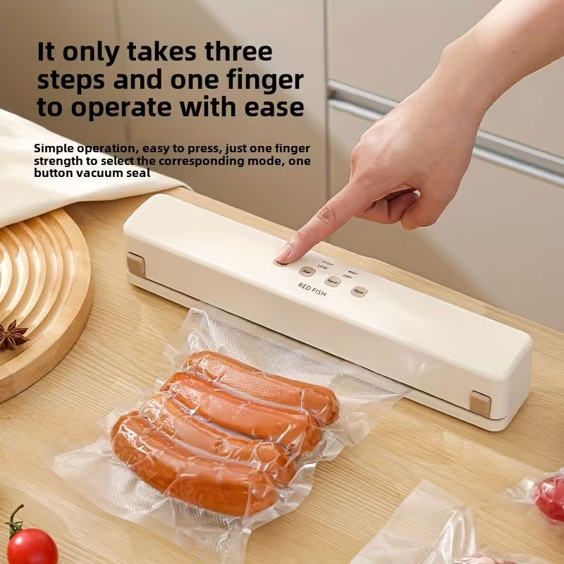 Machine Sous-Vide Alimentaire Red Fish avec 10 Sacs de Conservations - جهاز تغليف وتفريغ الهواء من الأطعمة - 9