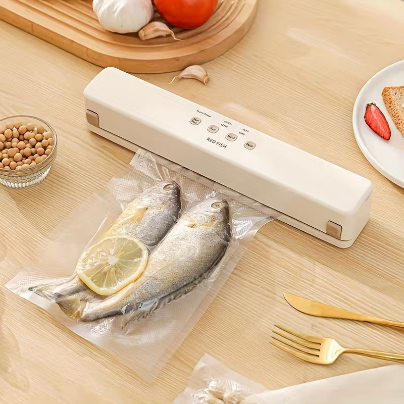 Machine Sous-Vide Alimentaire Red Fish avec 10 Sacs de Conservations - جهاز تغليف وتفريغ الهواء من الأطعمة 3