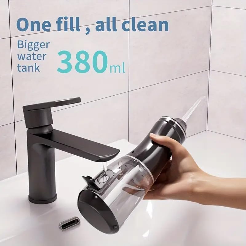 Hydropulseur Dentaire Sans Fil 380ml Pression 50-150 PSI 3 Modes - جهاز تنظيف الأسنان بالماء اللاسلكي - 1