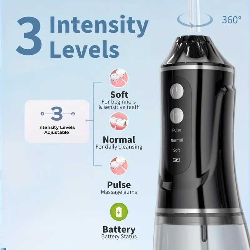 Hydropulseur Dentaire Sans Fil 380ml Pression 50-150 PSI 3 Modes - جهاز تنظيف الأسنان بالماء اللاسلكي 6