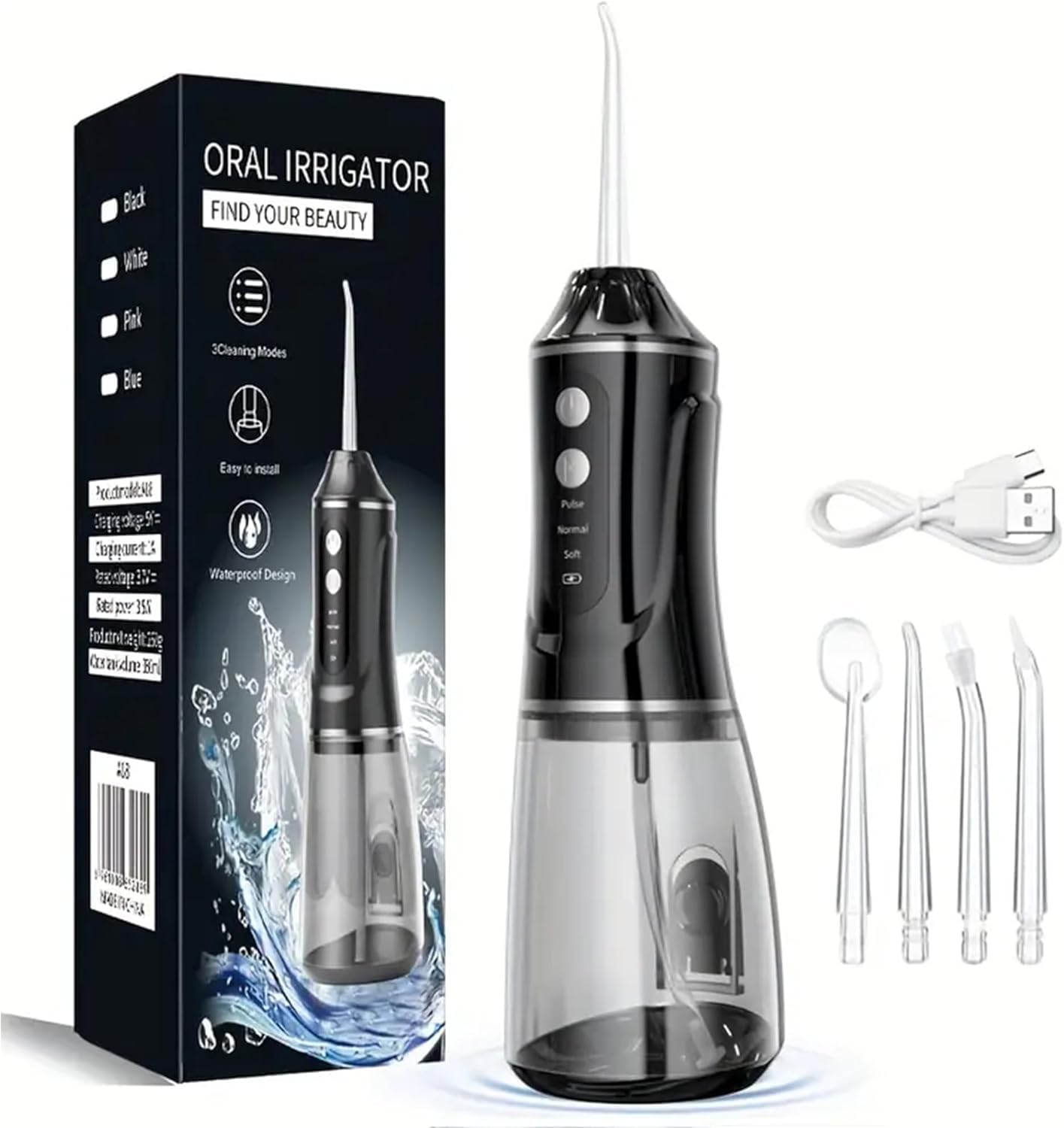 Hydropulseur Dentaire Sans Fil 380ml Pression 50-150 PSI 3 Modes - جهاز تنظيف الأسنان بالماء اللاسلكي 2