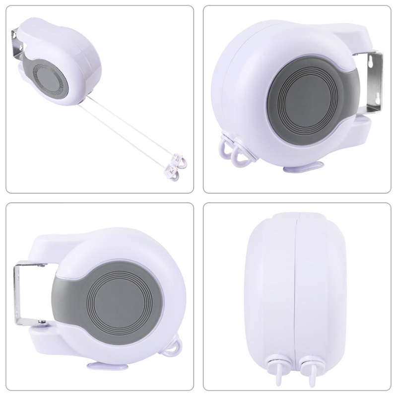 Double Corde à Linge Rétractable Automatique 30m Fixation Murale 2 Lignes Indépendantes - حبل غسيل أوتوماتيكي مزدوج قابل للسحب بطول 30 متراً (15×2) - 1