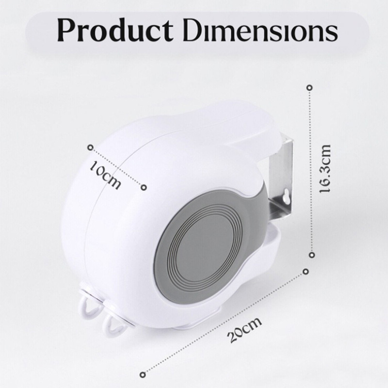 Double Corde à Linge Rétractable Automatique 30m Fixation Murale 2 Lignes Indépendantes - حبل غسيل أوتوماتيكي مزدوج قابل للسحب بطول 30 متراً (15×2) - 7