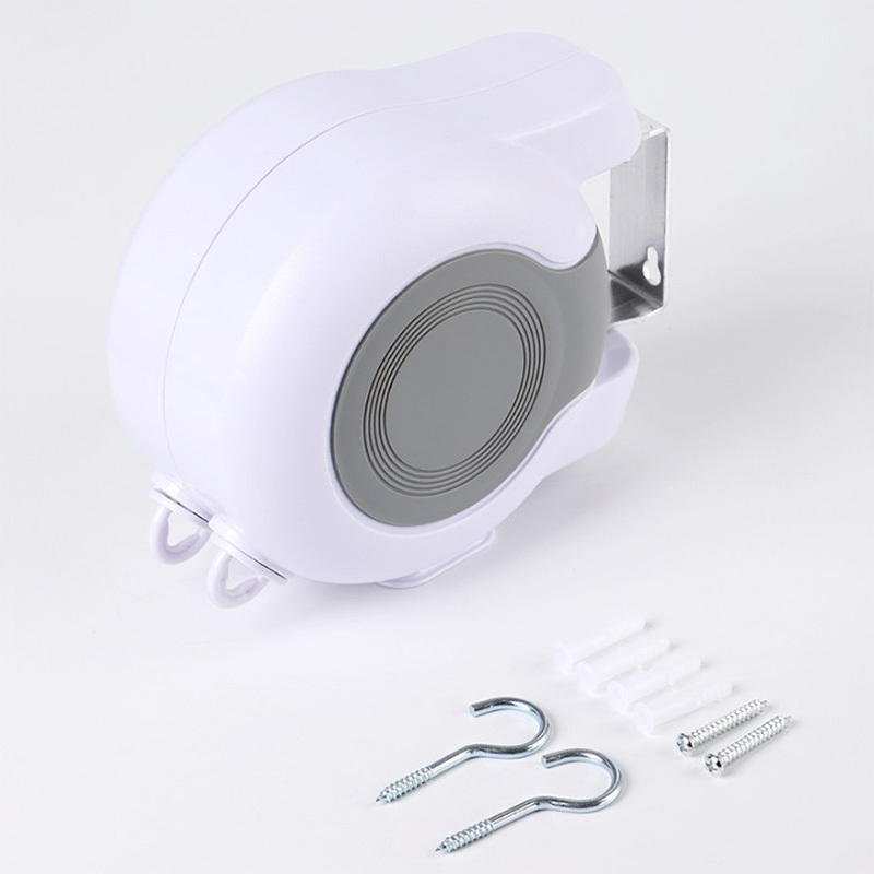 Double Corde à Linge Rétractable Automatique 30m Fixation Murale 2 Lignes Indépendantes - حبل غسيل أوتوماتيكي مزدوج قابل للسحب بطول 30 متراً (15×2) 5