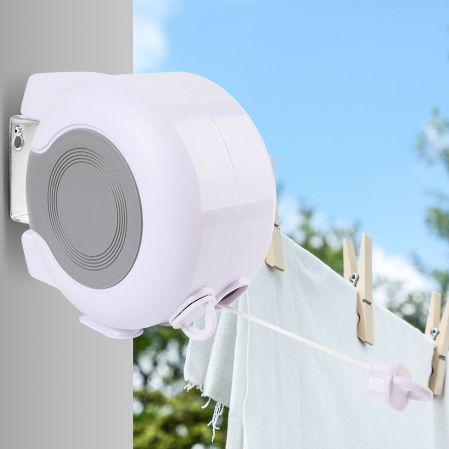 Double Corde à Linge Rétractable Automatique 30m Fixation Murale 2 Lignes Indépendantes - حبل غسيل أوتوماتيكي مزدوج قابل للسحب بطول 30 متراً (15×2) - 10