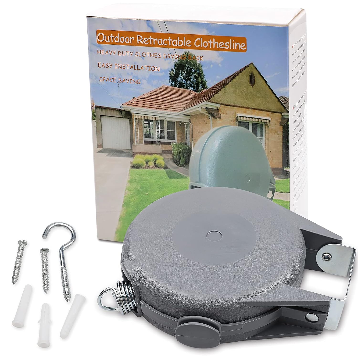 Corde à Linge Rétractable Automatique 15m Fixation Murale Supporte 10kg - حبل غسيل ملابس أوتوماتيكي قابل للسحب بطول 15 متراً 5
