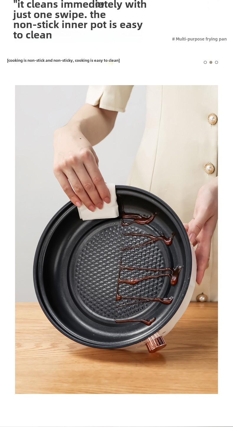 Poêle et Marmite Électrique Multifonctionnelle 26cm Anti-Adhésif 3 Niveaux de Chauffe - مقلاة ووعاء الطهي الكهربائي متعدد الوظائف - 1