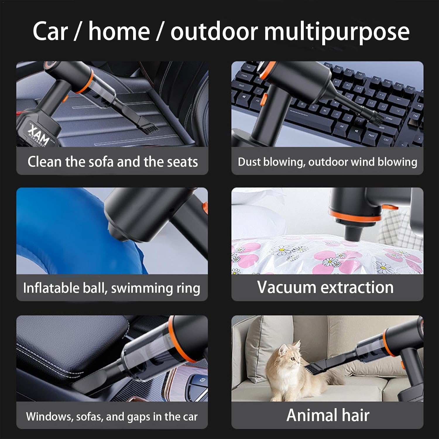 Aspirateur Voiture Sans Fil Rechargeable Aspiration Puissante Compact et Multifonction - مكنسة السيارة الكهربائية اللاسلكية المحمولة - 1
