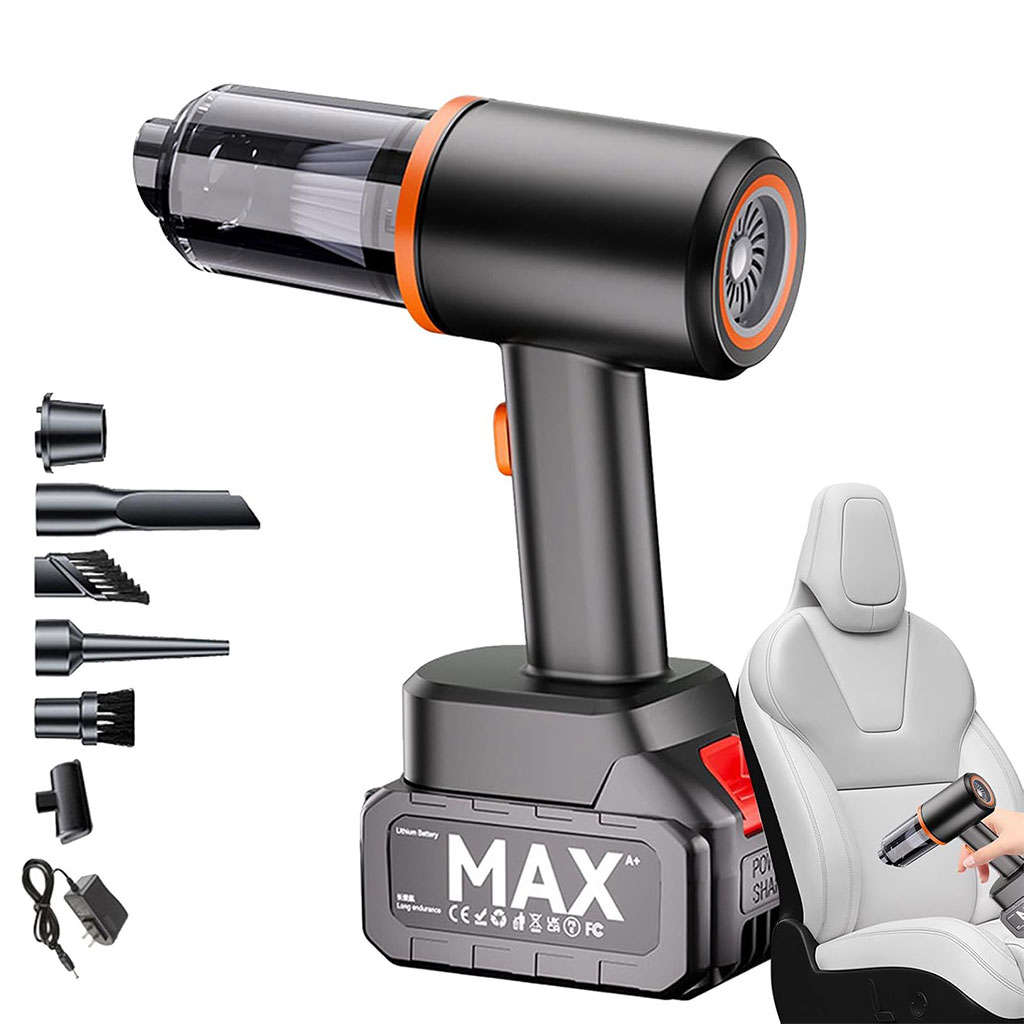 Aspirateur Voiture Sans Fil Rechargeable Aspiration Puissante Compact et Multifonction - مكنسة السيارة الكهربائية اللاسلكية المحمولة 1