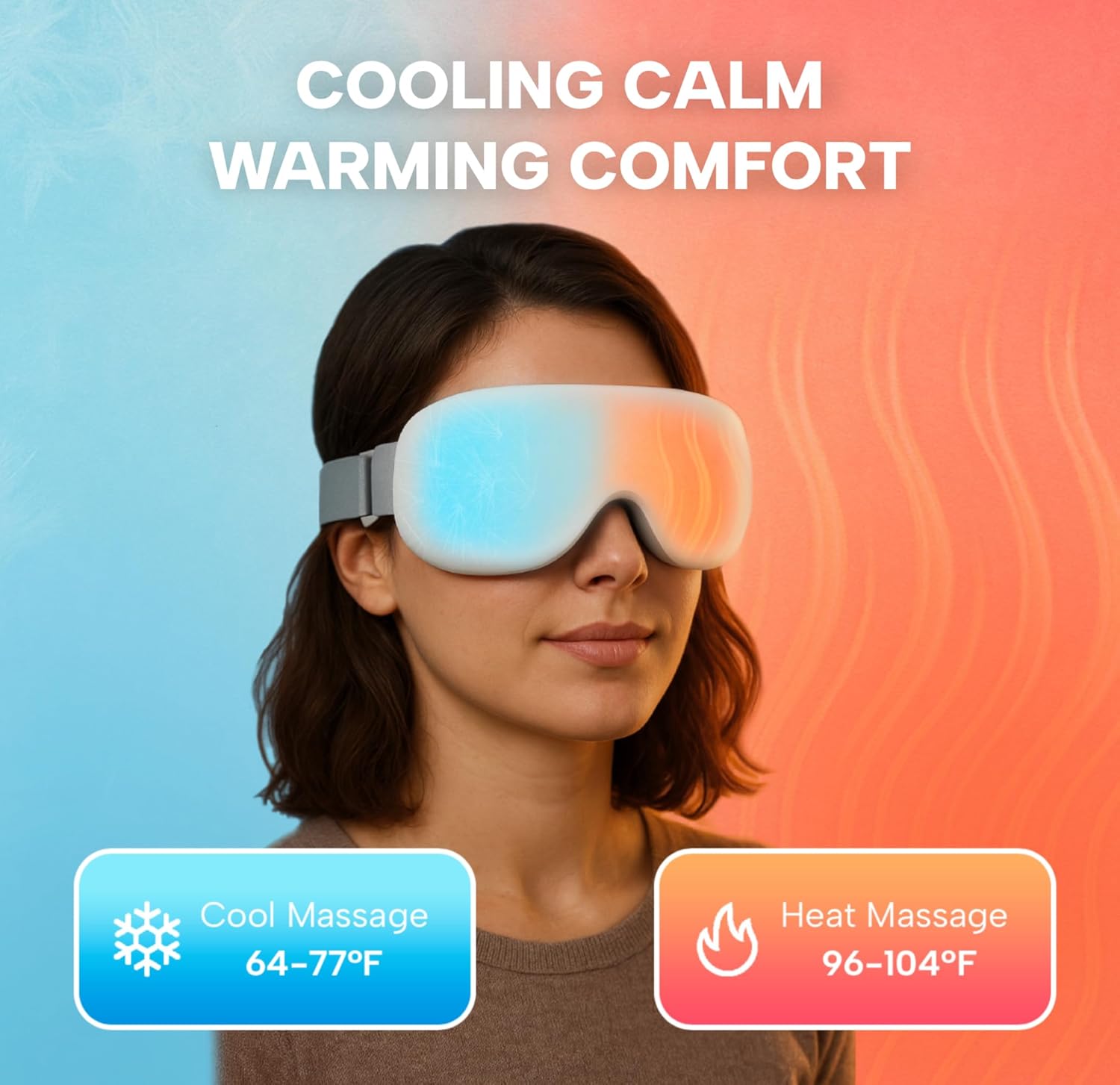 Masseur Oculaire Intelligent 12 Nœuds Compresses Chaudes et Froides Musique Intégrée - جهاز مساج العين الذكي مع خاصية التبريد والحرارة والموسيقى - 12