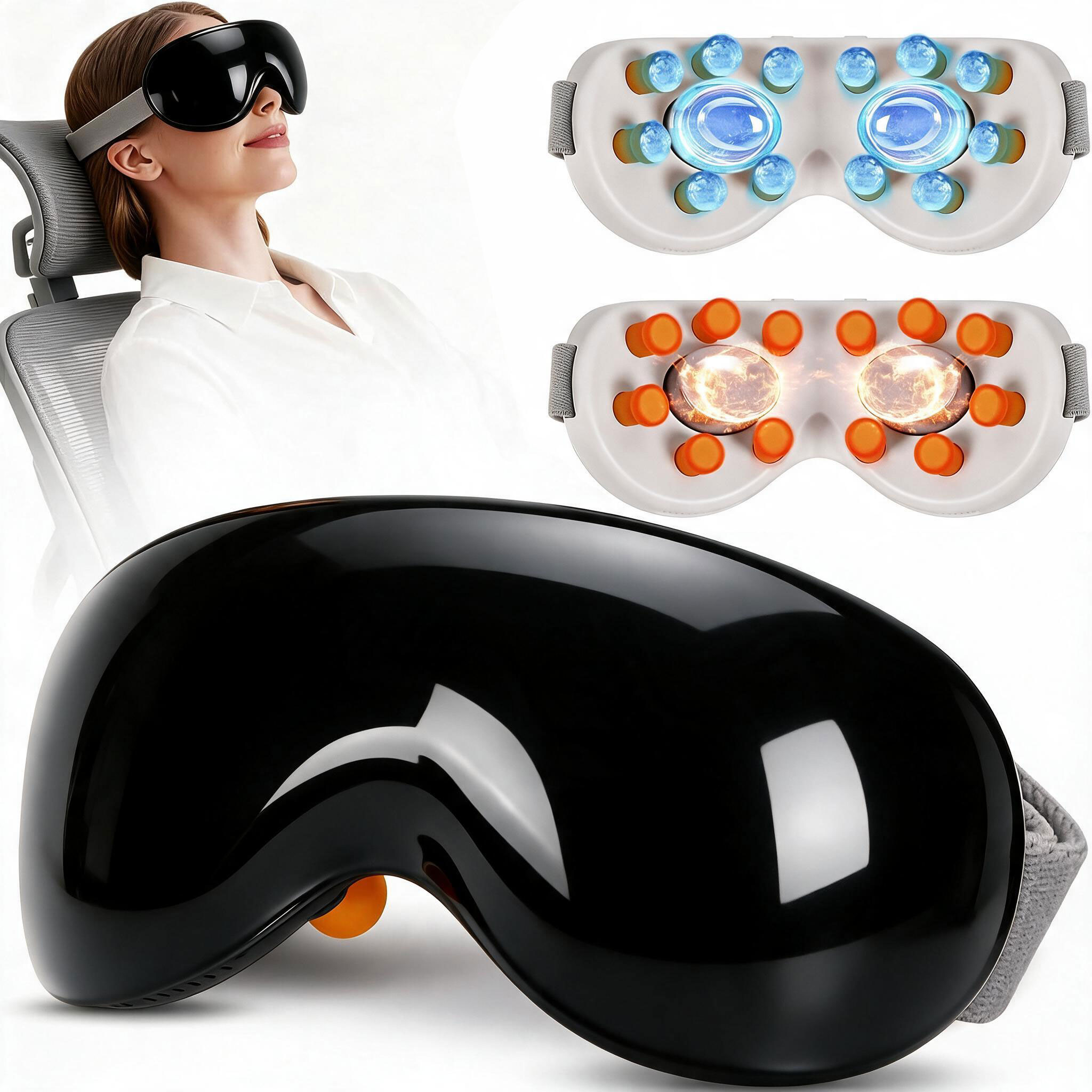Masseur Oculaire Intelligent 12 Nœuds Compresses Chaudes et Froides Musique Intégrée - جهاز مساج العين الذكي مع خاصية التبريد والحرارة والموسيقى 1