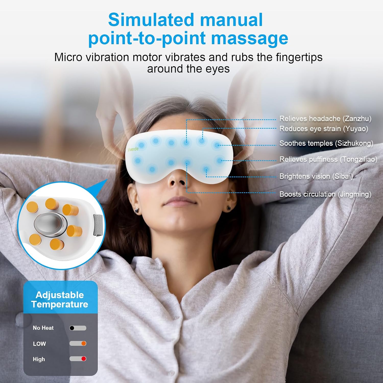 Masseur Oculaire Intelligent 12 Nœuds Compresses Chaudes et Froides Musique Intégrée - جهاز مساج العين الذكي مع خاصية التبريد والحرارة والموسيقى 3