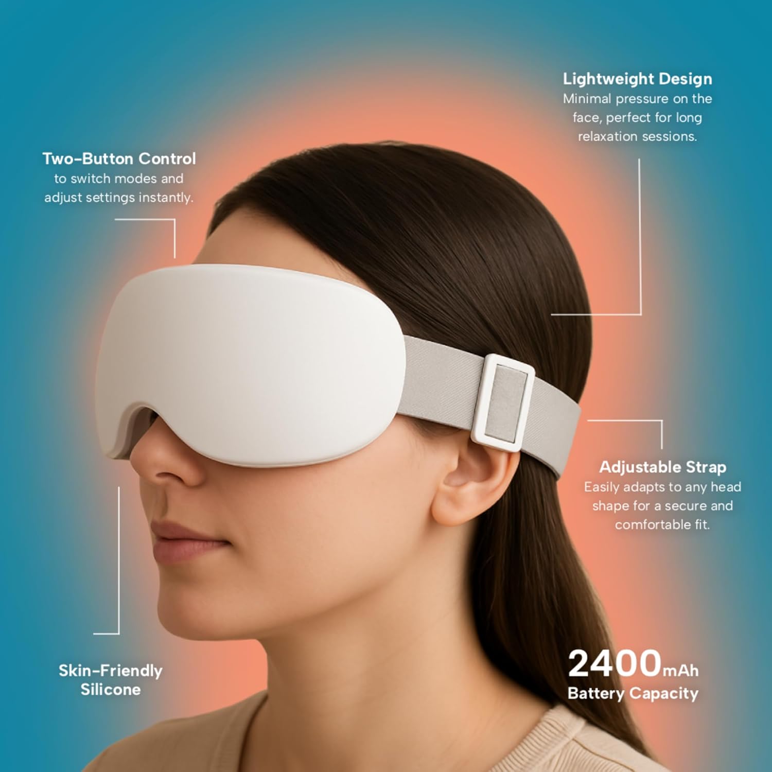 Masseur Oculaire Intelligent 12 Nœuds Compresses Chaudes et Froides Musique Intégrée - جهاز مساج العين الذكي مع خاصية التبريد والحرارة والموسيقى 16